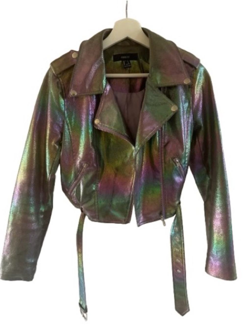 Forever 21 Iridescent Multicolor Moto Jacket